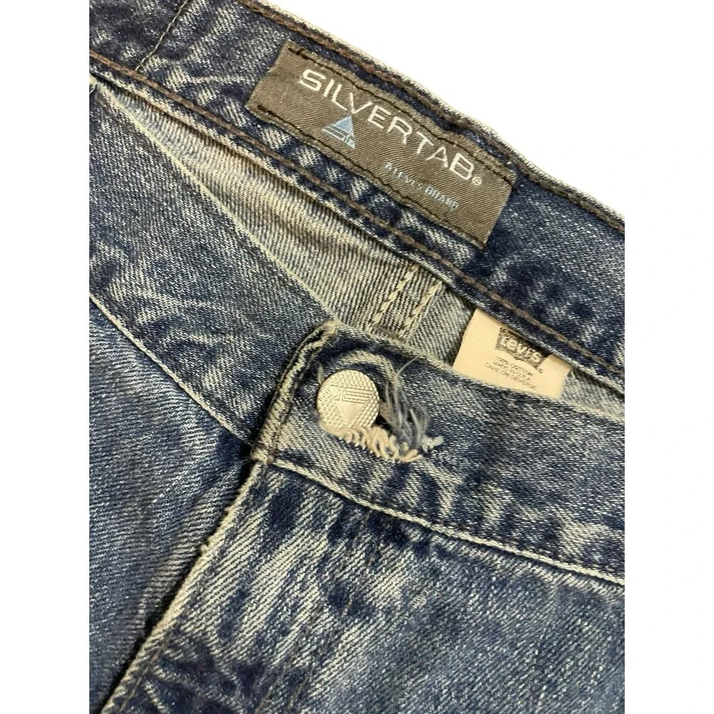 Vintage Y2K Levi’s Silvertab Baggy Fit Blue Denim Jeans Size 38x34 Skater Grunge